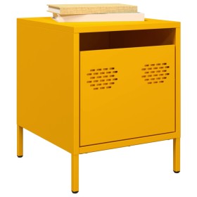 Mesita de noche acero amarillo mostaza 35x39x43,5 cm de , Mesitas de noche - Ref: Foro24-851250, Precio: 44,04 €, Descuento: %