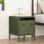 Mesita de noche acero verde oliva 35x39x43,5 cm de , Mesitas de noche - Ref: Foro24-851252, Precio: 59,21 €, Descuento: %