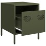 Mesita de noche acero verde oliva 35x39x43,5 cm de , Mesitas de noche - Ref: Foro24-851252, Precio: 59,21 €, Descuento: %