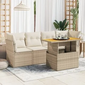 Juego de sofás jardín con cojines 5 pzas ratán sintético beige de , Conjuntos de jardín - Ref: Foro24-3326879, Precio: 378,23...