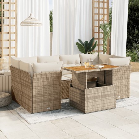 Set sofás de jardín 7 piezas y cojines ratán sintético beige de , Conjuntos de jardín - Ref: Foro24-3326893, Precio: 543,23 €...