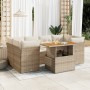 Set sofás de jardín 7 piezas y cojines ratán sintético beige de , Conjuntos de jardín - Ref: Foro24-3326893, Precio: 543,23 €...