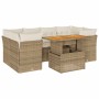 Set sofás de jardín 7 piezas y cojines ratán sintético beige de , Conjuntos de jardín - Ref: Foro24-3326893, Precio: 543,23 €...
