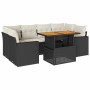 Set de sofás de jardín 7 pzas con cojines ratán sintético negro de , Conjuntos de jardín - Ref: Foro24-3327003, Precio: 489,1...
