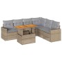Set sofás de jardín 7 piezas y cojines ratán sintético beige de , Conjuntos de jardín - Ref: Foro24-3327048, Precio: 524,74 €...