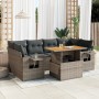 Set de sofás de jardín 7 pzas con cojines ratán sintético gris de , Conjuntos de jardín - Ref: Foro24-3327119, Precio: 501,81...