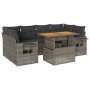 Set de sofás de jardín 7 pzas con cojines ratán sintético gris de , Conjuntos de jardín - Ref: Foro24-3327119, Precio: 501,81...