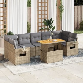 Set de sofás de jardín y cojines 8 piezas ratán sintético beige de , Conjuntos de jardín - Ref: Foro24-3327125, Precio: 580,2...