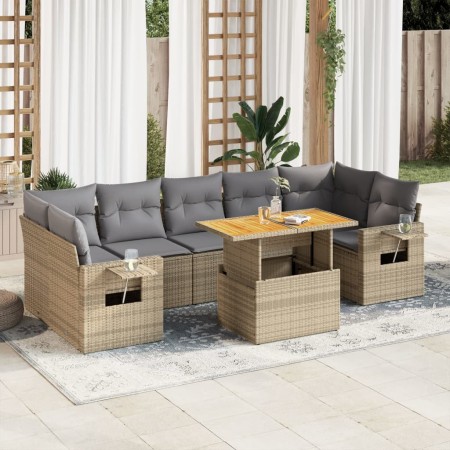 Set de sofás de jardín y cojines 8 piezas ratán sintético beige de , Conjuntos de jardín - Ref: Foro24-3327125, Precio: 580,2...