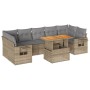 Set de sofás de jardín y cojines 8 piezas ratán sintético beige de , Conjuntos de jardín - Ref: Foro24-3327125, Precio: 580,2...