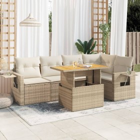 Juego de sofás jardín con cojines 6 pzas ratán sintético beige de , Conjuntos de jardín - Ref: Foro24-3327152, Precio: 504,45...