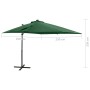 Sombrilla voladiza con poste y luces LED 250 cm verde de vidaXL, Sombrillas - Ref: Foro24-312321, Precio: 114,82 €, Descuento: %