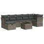 Set de sofás de jardín y cojines 8 piezas ratán sintético gris de , Conjuntos de jardín - Ref: Foro24-3325316, Precio: 472,80...
