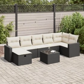 Set de sofás de jardín y cojines 8 piezas ratán sintético negro de , Conjuntos de jardín - Ref: Foro24-3325412, Precio: 462,7...