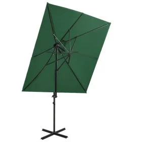 Sombrilla voladiza con cubierta doble verde 250x250 cm de vidaXL, Sombrillas - Ref: Foro24-312361, Precio: 122,78 €, Descuent...