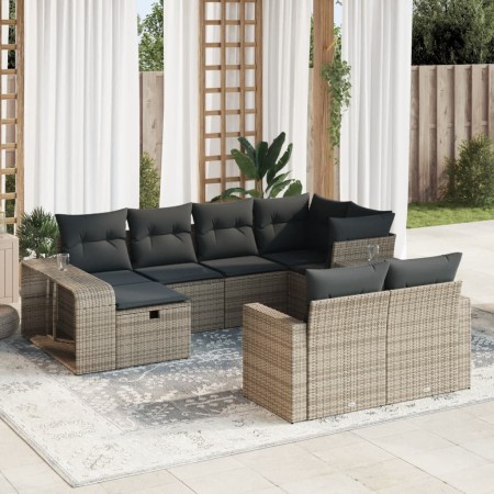 Set de sofás de jardín y cojines 10 pzas ratán sintético gris de , Conjuntos de jardín - Ref: Foro24-3326064, Precio: 574,06 ...