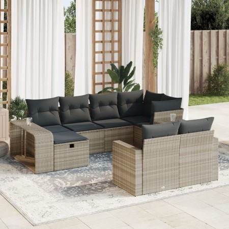 Set sofás jardín 10 pzas con cojines ratán sintético gris claro de , Conjuntos de jardín - Ref: Foro24-3326066, Precio: 628,2...