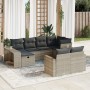 Set sofás jardín 10 pzas con cojines ratán sintético gris claro de , Conjuntos de jardín - Ref: Foro24-3326066, Precio: 628,2...