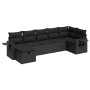 Set de sofás de jardín 7 pzas con cojines ratán sintético negro de , Conjuntos de jardín - Ref: Foro24-3325501, Precio: 488,1...