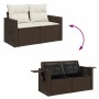 Set de sofás de jardín 4 pzas y cojines ratán sintético marrón de , Conjuntos de jardín - Ref: Foro24-3325459, Precio: 278,68...