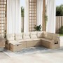 Set de sofás de jardín y cojines 8 piezas ratán sintético beige de , Conjuntos de jardín - Ref: Foro24-3325534, Precio: 574,0...