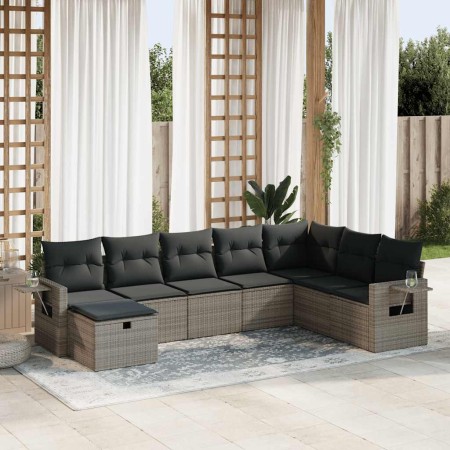 Set de sofás de jardín y cojines 8 piezas ratán sintético gris de , Conjuntos de jardín - Ref: Foro24-3325536, Precio: 519,61...