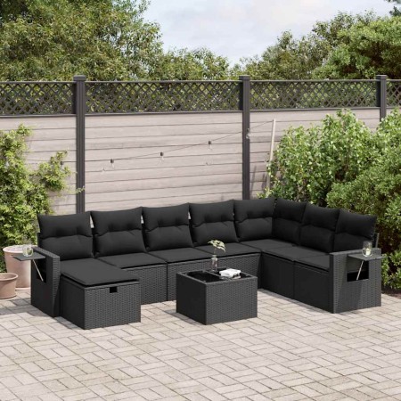 Set de sofás de jardín con cojines 9 pzas ratán sintético negro de , Conjuntos de jardín - Ref: Foro24-3325541, Precio: 575,9...