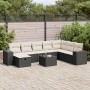 Set de sofás de jardín con cojines 9 pzas ratán sintético negro de , Conjuntos de jardín - Ref: Foro24-3325742, Precio: 536,4...