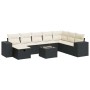 Set de sofás de jardín con cojines 9 pzas ratán sintético negro de , Conjuntos de jardín - Ref: Foro24-3325742, Precio: 536,4...