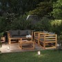 Muebles de jardín 5 pzas cojines madera maciza de acacia de vidaXL, Conjuntos de jardín - Ref: Foro24-3057609, Precio: 469,71...