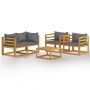 Muebles de jardín 5 pzas cojines madera maciza de acacia de vidaXL, Conjuntos de jardín - Ref: Foro24-3057609, Precio: 469,71...
