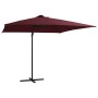 Sombrilla voladiza con luces LED rojo burdeos 250x250 cm de vidaXL, Sombrillas - Ref: Foro24-312310, Precio: 88,15 €, Descuen...