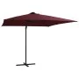 Sombrilla voladiza con luces LED rojo burdeos 250x250 cm de vidaXL, Sombrillas - Ref: Foro24-312310, Precio: 87,53 €, Descuen...
