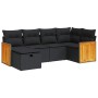 Set de sofás de jardín 6 piezas y cojines ratán sintético negro de , Conjuntos de jardín - Ref: Foro24-3326024, Precio: 406,3...