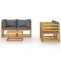 Muebles de jardín 5 pzas cojines madera maciza de acacia de vidaXL, Conjuntos de jardín - Ref: Foro24-3057609, Precio: 469,71...