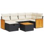 Set de sofás de jardín 7 pzas con cojines ratán sintético negro de , Conjuntos de jardín - Ref: Foro24-3326032, Precio: 420,0...