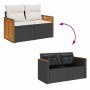 Set de sofás de jardín 7 pzas con cojines ratán sintético negro de , Conjuntos de jardín - Ref: Foro24-3326032, Precio: 420,0...