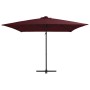 Sombrilla voladiza con luces LED rojo burdeos 250x250 cm de vidaXL, Sombrillas - Ref: Foro24-312310, Precio: 88,15 €, Descuen...