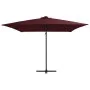 Sombrilla voladiza con luces LED rojo burdeos 250x250 cm de vidaXL, Sombrillas - Ref: Foro24-312310, Precio: 87,53 €, Descuen...
