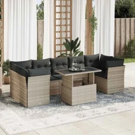Set de sofás de jardín 8 pzas y cojines ratán sintético gris de , Conjuntos de jardín - Ref: Foro24-3326123, Precio: 649,07 €...