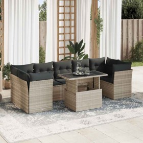 Set de sofás de jardín 8 pzas y cojines ratán sintético gris de , Conjuntos de jardín - Ref: Foro24-3326123, Precio: 613,41 €...