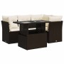 Set comedor de jardín 5 piezas y cojines ratán sintético marrón de , Conjuntos de jardín - Ref: Foro24-3326154, Precio: 405,6...