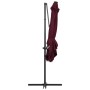 Sombrilla voladiza con luces LED rojo burdeos 250x250 cm de vidaXL, Sombrillas - Ref: Foro24-312310, Precio: 88,15 €, Descuen...