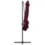 Sombrilla voladiza con luces LED rojo burdeos 250x250 cm de vidaXL, Sombrillas - Ref: Foro24-312310, Precio: 87,53 €, Descuen...
