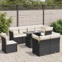 Set de sofás de jardín con cojines 9 pzas ratán sintético negro de , Conjuntos de jardín - Ref: Foro24-3326177, Precio: 608,2...