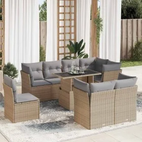 Set de sofás de jardín con cojines 9 pzas ratán sintético beige de , Conjuntos de jardín - Ref: Foro24-3326180, Precio: 628,5...