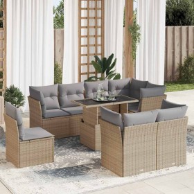 Set de sofás de jardín con cojines 9 pzas ratán sintético beige de , Conjuntos de jardín - Ref: Foro24-3326180, Precio: 638,2...
