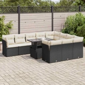 Set de sofás de jardín 11 pzas y cojines ratán sintético negro de , Conjuntos de jardín - Ref: Foro24-3326227, Precio: 728,46...