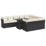 Set de sofás de jardín 11 pzas y cojines ratán sintético negro de , Conjuntos de jardín - Ref: Foro24-3326227, Precio: 737,99...