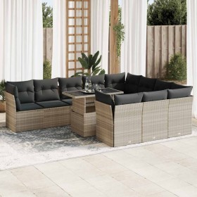 Set de sofás de jardín 11 pzas y cojines ratán sintético gris de , Conjuntos de jardín - Ref: Foro24-3326233, Precio: 867,78 ...